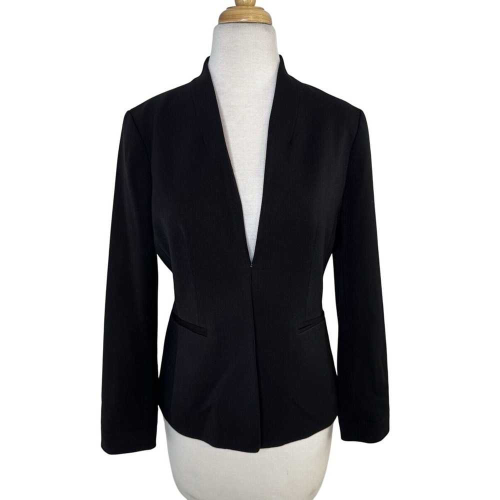 J Crew Womens Broadway Open Blazer Suit Jacket Size 6‎ Black Stretch Career
